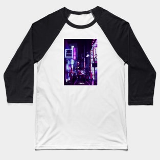 Tokyo Street Neon Synthwave Baseball T-Shirt